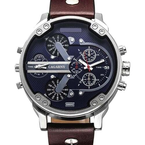 Luxury Brand Men Quartz Wrist Watch Dual Movement Sports Watch CAGARNY Man Casual Watches Relogio Male Relojes Clock Men