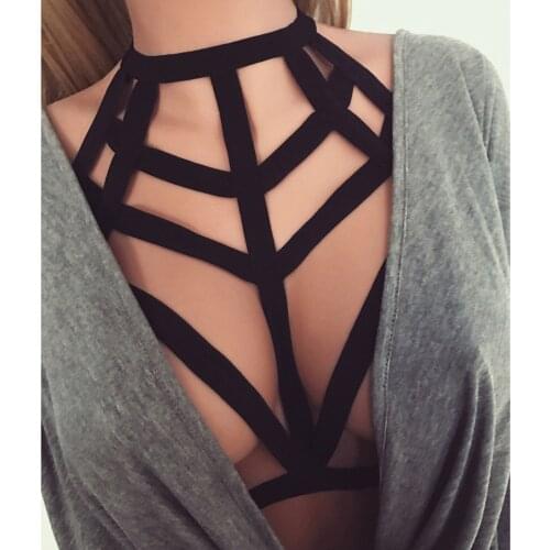 Sexy Women Ladies Hollow Strappy Bra Cage Crop Top Bustier Tops Sexy High Waist Lace Panties Butt Heart Seamless Underwear