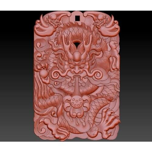 High quality dragon pendant 3d model relief for cnc router carving artcam 3d printers 3d file in STL format