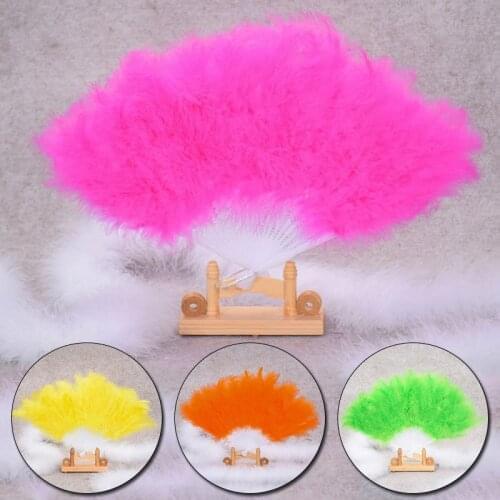 High Quality Fluffy Feather Hand Fan Dance Stage Show Props Wedding Party Decoration Feather Fan Performance Fans Party Props