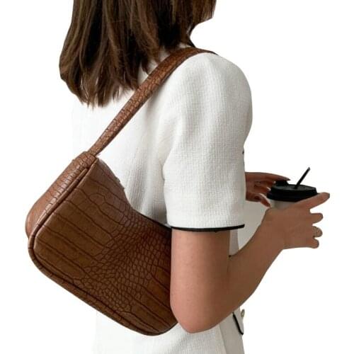 WomenS Single Shoulder Bags Crocodile Pattern Small Crossbody Bags For Shopper Retro PU Leather Handbags Lady Tote Bag Clutch