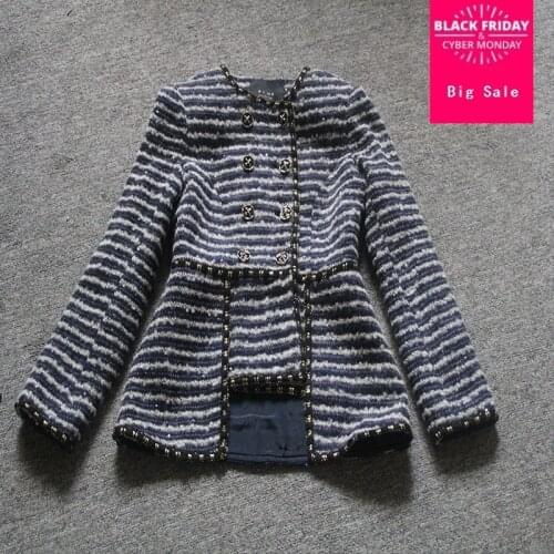 Winter and autumn fashion brand wollen jacket stitching great quality warm thicker blends coat wj1298 wholesale free shipping