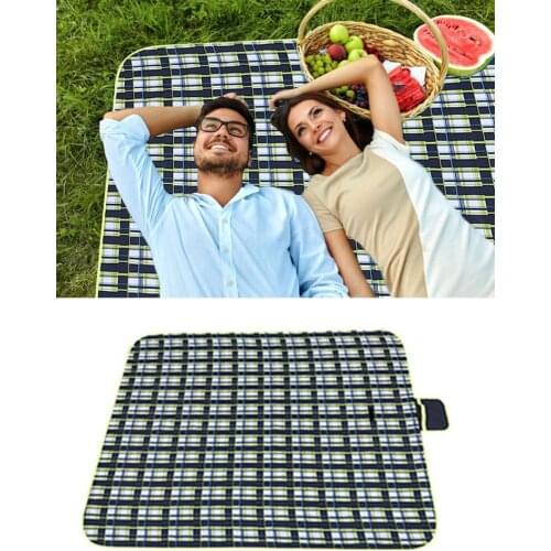 2Size Waterproof Picnic Pocket Beach Blanket Folding Camping Mat Foldable Moisture-Proof Outdoor Blanket Lightweight 146*200 cm