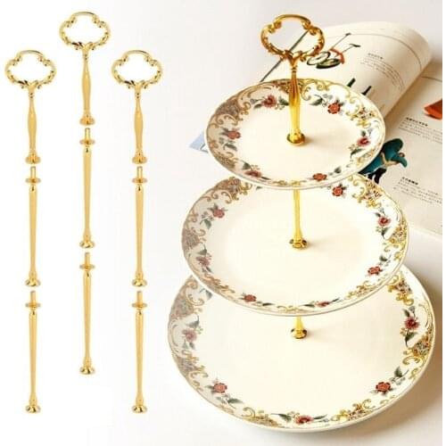 3 Tiers Radian Cake Plate Stand Cupcake Fittings Silver Golden Wedding Party Supplies AUG889