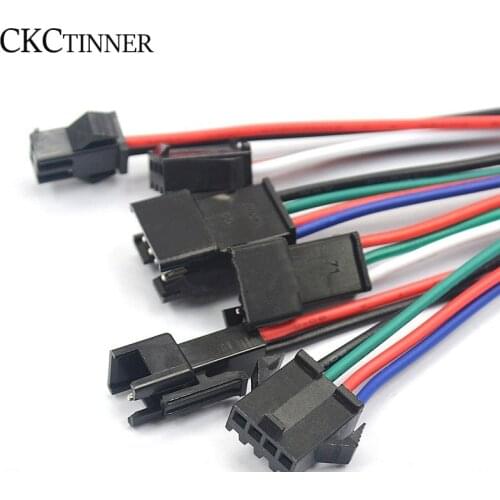 5 pairs 30CM long JST SM 2P 3P 4P Plug male to female cable connector LED connectors 2 pin 3 pin