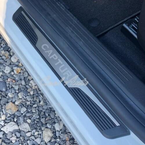 For Renault Captur Kaptur Accessories 2021 2020-2014 Stainless Car Door Sill Kick Scuff Plate Protector Trim Cover Guard Styling