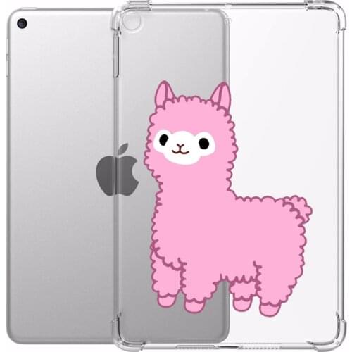 Cute Alpaca For iPad Pro 12.9 2020 Case Transparent Silicone Reinforced Corners Soft Cover Funda iPad 7th Generation Cases Air 2