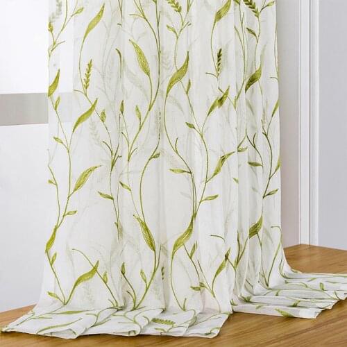 Floral Tulle Sheer Window Curtains for Living Room the Bedroom Modern Voile Organza Curtains Fabric Blinds Drapes for Kitchen