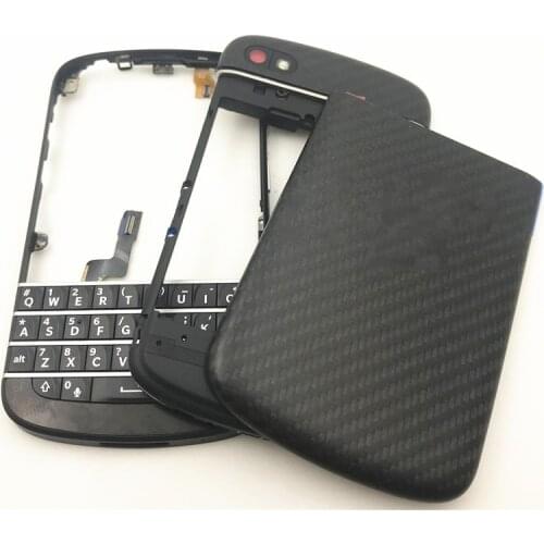 For BlackBerry Q10 Full Housing Back Battery Case Cover + Frame Cover Case+Keyboard Replacement Parts With Logo