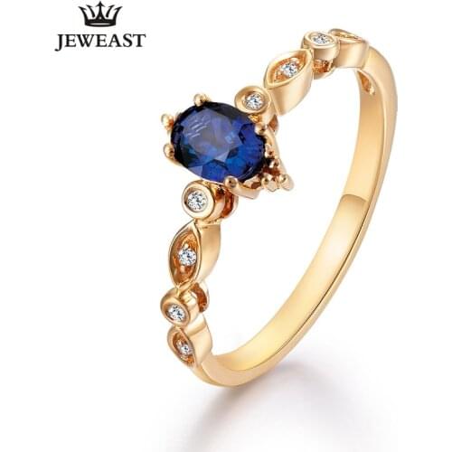 ENZO Natural sapphire 18K Pure Gold 2020 New Hot Selling Top Ring Women Heart Shape Ring For Ladies Woman Genuine Jewelry