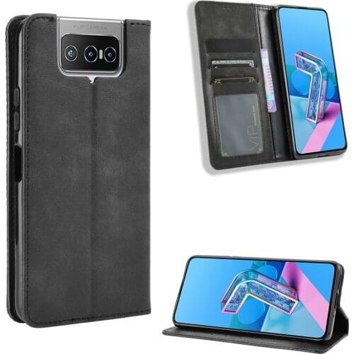 For Asus ZenFone 8 Flip Case Wallet Flip Style PU Leather Phone Bag Cover For Asus ZenFone 8 Flip ZS672KS With Photo Frame