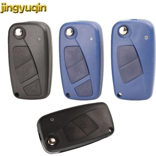 Jingyuqin Flip Remote Car Key Case Shell For FIAT Iveco Punto Ducato Stilo Panda Idea Doblo Bravo 2/3 Buttons Key Fob