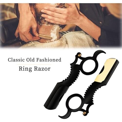 Classic Stainless Steel Barber Razor Edge Steel Safety Razors Haircut Beard Barbeador Tool MenS Facial Care Shaver