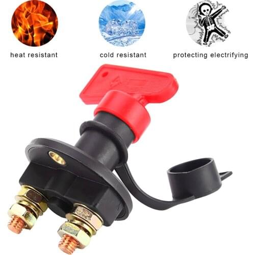 LEEPEE 1 Removable Keys Cut Off Kill Switch Car Battery Disconnect Switch For Truck Marine ATV Power Isolator