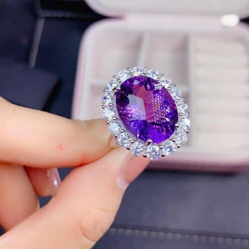 Trendy Rings Silver Color Purple Ring for Women Girls Open Gift Dropshipping Wedding Party Jewelry Wholesale