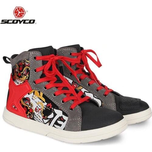 SCOYCO Motorcycle Boots Men Botas Moto Thicken Shoes Motocross Boots Protective Touring Riding For Autumn Winter,MT040WP/MT058