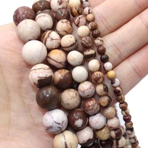 Natural Australia Zebra Jaspers Stone Round Spacer Beads For Jewelry Making DIY Bracelets Necklace Accessories 4 6 8 10 12mm