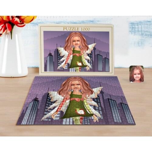 Personalized Girls Kids Fairy Caricature of 1000 Piece Professional Puzzle-2