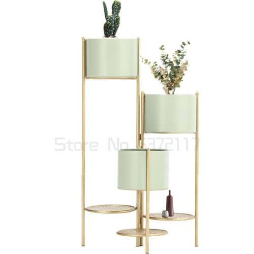 Light luxury ornaments North European flower shelf shelf living room flowerpot indoor simple floor shelf