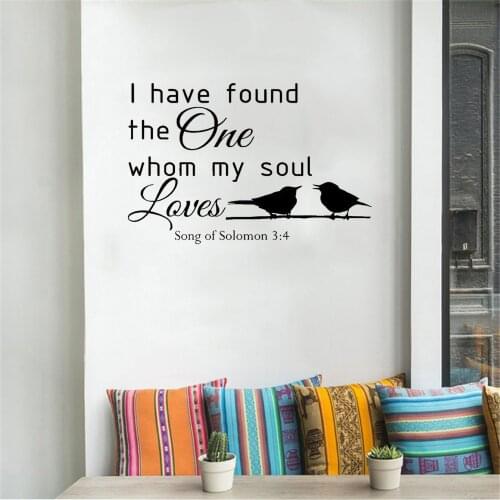 Love Wall Sticker Quote Song of Solomon 3: 4 Bible Verse Wall Decal Home Decor For Living room Vinyl Art Mural DW11288