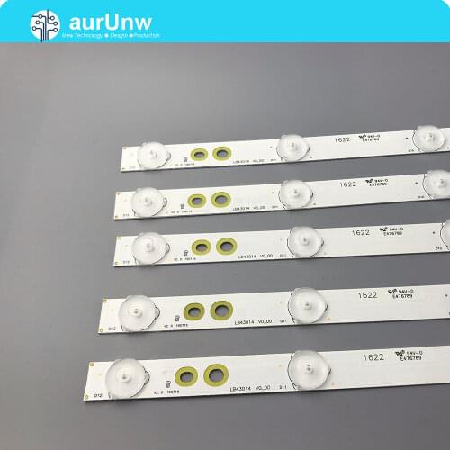 100% New 5pcs/Kit LED strips for PHI LIPS 43 TV 43PUS7202 43PUH6101 43PUS6551 43PUS6401 12 TPT430H3 DQYSHA G GJ 2K16 430 D512 V4
