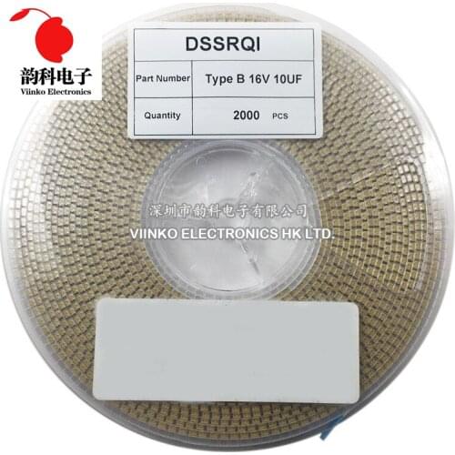 2000pcs Type B 1UF 4.7UF 10UF 47UF 100UF 220UF Tantalum Capacitor 4V 6.3V 16V 20V 25V 35V 50V 3528 1210 227 476 107 475 106 105