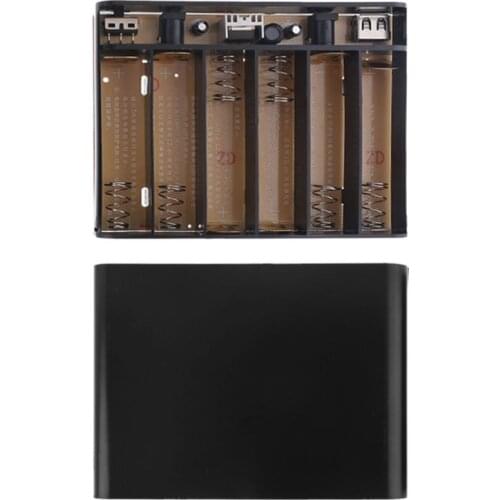 USB DC 12V Output 6x 18650 Batteries UPS DIY Power Bank for Cellphone Router LED