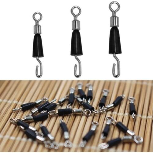 30pcs Ball Bearing Swivel Solid Rings Quick Fast Link Connector Fishing Hook