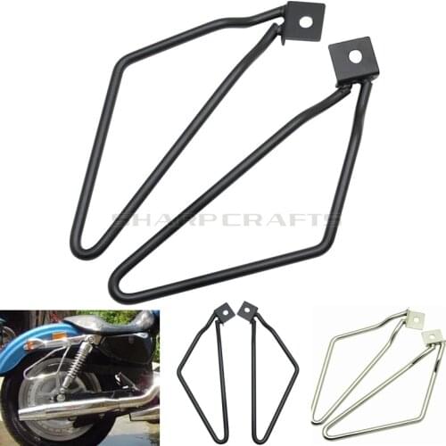 Motorcycle Saddlebag Support Guard Bars Side Mounts Brackets For Harley Sportster Iron XL 883 1200 Dyna Fat Street Bob FXDF FXDB
