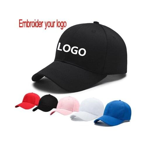 1 piece Custom Made Embroidery your logo cotton baseball cap adjustable visor Caps