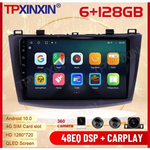 2 Din Carplay Android Radio Receiver Multimedia Stereo For Mazda 3 2 2009 2010 2011 2012 2013 GPS Navigation Recorder Head Unit