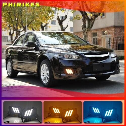2pcs LED DRL Daytime Running Light Daylight Waterproof Turn Signal lamp For Mazda 6 Mazda6 2006-2015