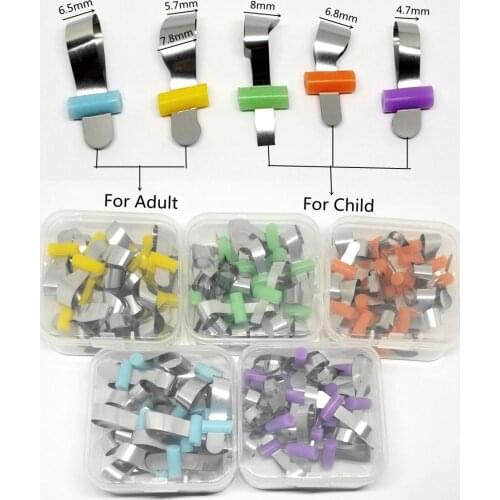 20pcs/Lot Dental Matrix Band Tofflemire Matrice Stuck SS Rubber Retainer Preformed Composite Forming Sheet