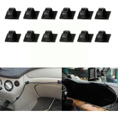 30pcs Cable Clips Self Adhesive Cord Management Black Car Clamp Self-adhesive Wire Organizer Tools Accessories Clip Holder W1B5