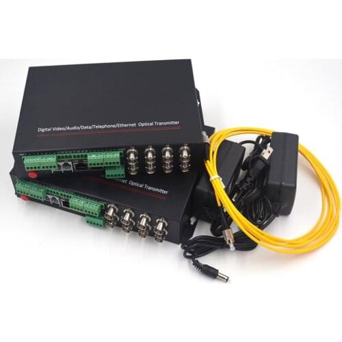 8CH Video 10/100Mbps Ethernet RS-422 Data Contact closure Fiber media converters