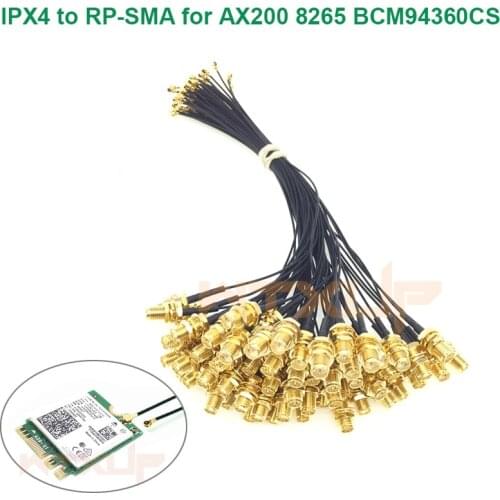 10Pcs 20CM 30CM IPEX 4 MHF4 to RP-SMA 0.81mm RF Pigtail Cable Antenna For Intel AX210 AX200 9260NGW NGFF M.2 WiFi Card router