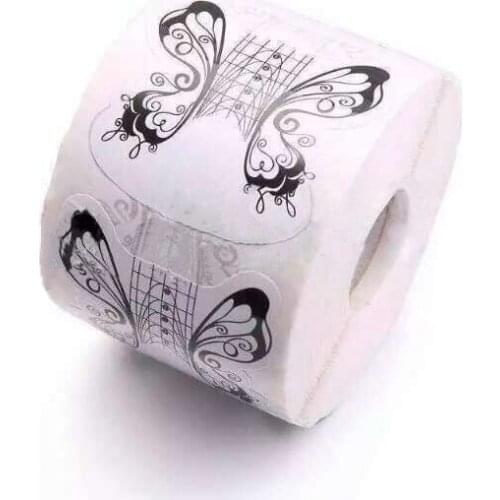 White and Black butterfly almond 300pcs/Roll Nail Form for Acrylic UV Gel Tips Extension Art+Free shipping+( TEJER0144)
