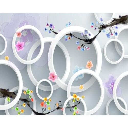 Beibehang Large 3D Wallpaper Circle Rose Photo Wallpaper Living Room Room Background wallpaper for walls 3 d papel de parede