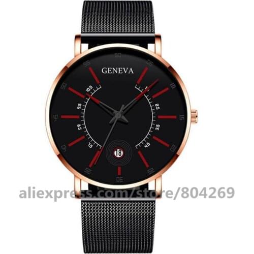 Relogio masculino Mens Fashion Casual Watches Minimalist Men Business Clock Male Alloy Mesh Belt Simple Quartz Watch