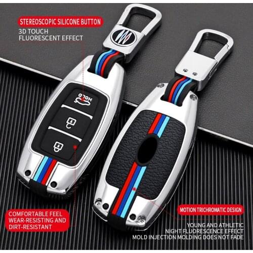 Car key case for hyundai santa fe ix35 ix25 elantra 2017 2018 2019 2020 2021 Smart 3 Buttons Car Styling Accessories