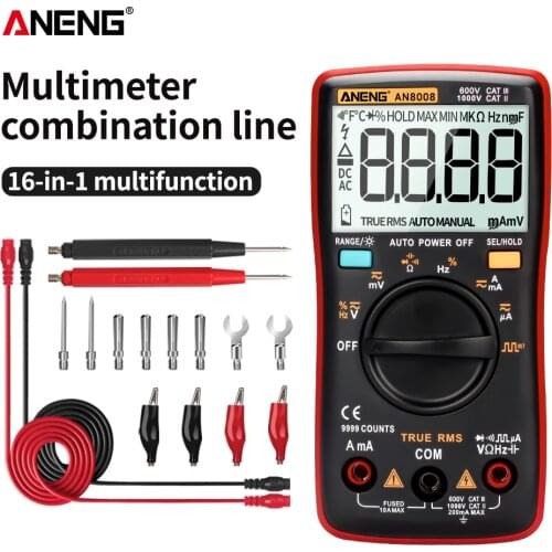 ANENG AN8008 Digital Multimeter 9999 Counts Transistor True RMS Tester rm409b Auto Electrical Testers Voltage Capacitor Meters