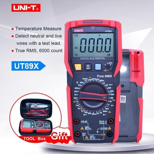 Digital multimeter UNI-T UT89X;AC DC Voltage Current meter;Ammeter Voltmeter Resistance Temperature tester;NCV/Live wire test