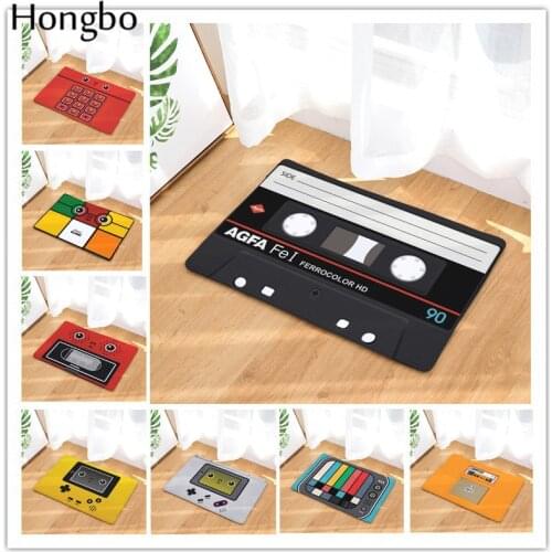 Retro Magnetic Tape Design Rugs Washable Non-Slip Doormat Foot Mat Super Soft Thicken Carpet for Living Room Bedroom Kids Room