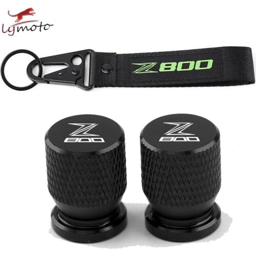For Kawasaki Z 800 Z800 Newest Motorcycle Accessories Wheel Tire Valve Stem Caps Cover&Embroidery Key Hold Ring Chain Keychain