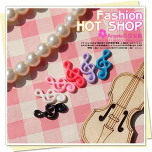 For Diy Nail Decoration 30pcs Mixed 29*12mm Really So Kawaii Flat Back Reisn Music Note Accessory