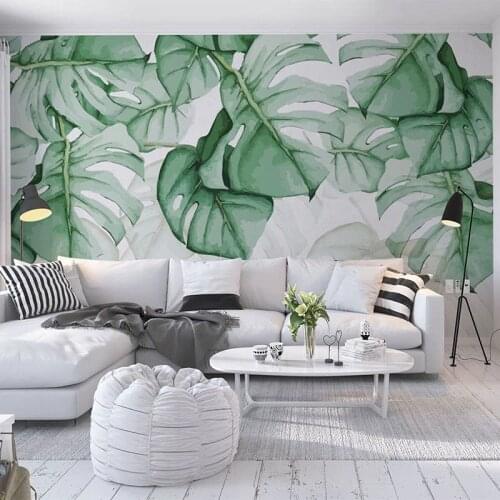 Custom Photo Wallpaper 3D Tropical Plant Murals Modern Simple Living Room Bedroom Dining Room Background Wall Painting 3 D Decor