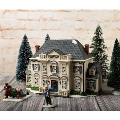 Ceramic Hand Painted Night Light House Building Scene Crafts Handcrafts Modern Home Furnishing Living Room Ornaments Gift