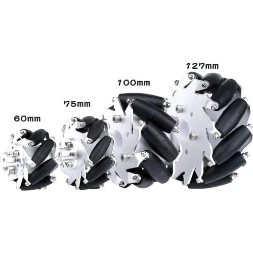 4Pcs High quality Mecanum wheel diameter 60mm 75mm Aperture 4/5/6/8 omnidirectional wheel ROS mobile platform