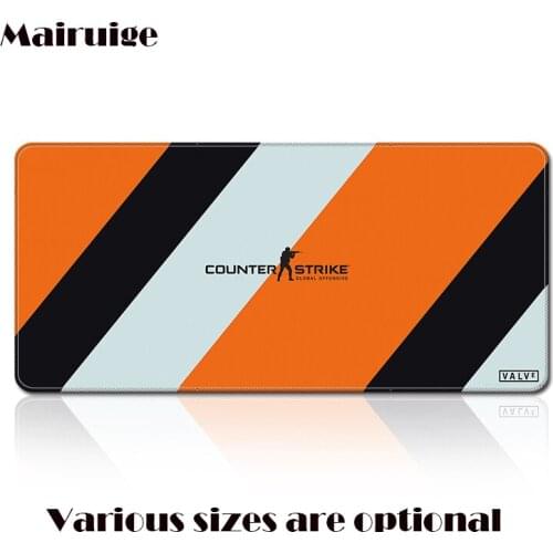 Mairuige brand Custom Oversize Yellow White CSGO Game LOGO Mouse Pad, Lock Edge Computer Keyboard Table Mat for Home Office Gift