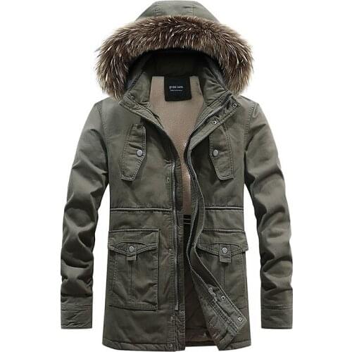 MENS Coat Fashion Mid-length Plus Velvet Thick Cotton-padded Clothes Youth New Style MenS Wear Jacket